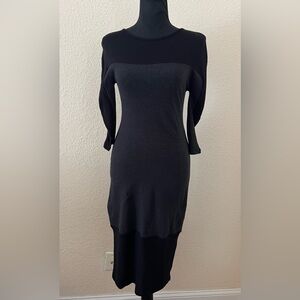 Ioanna Kourbela Black & Gray Bodycon Midi Dress Small